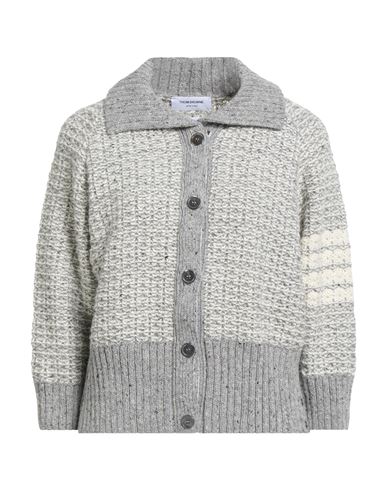 Thom Browne Woman Cardigan Grey Size 10 Wool, Mohair Wool
