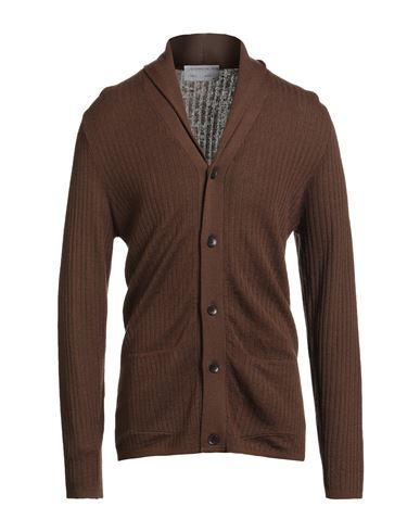 Jeordie's Man Cardigan Brown Size 3xl Merino Wool, Acrylic In Brown
