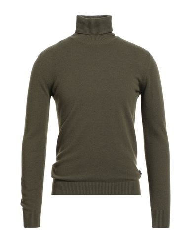 40weft Man Turtleneck Khaki Size Xl Wool, Nylon In Green