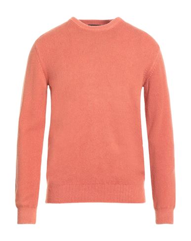 40weft Man Sweater Salmon Pink Size L Wool, Nylon In Orange