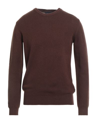 40weft Man Sweater Chocolate Brown Size L Wool, Nylon In Brown