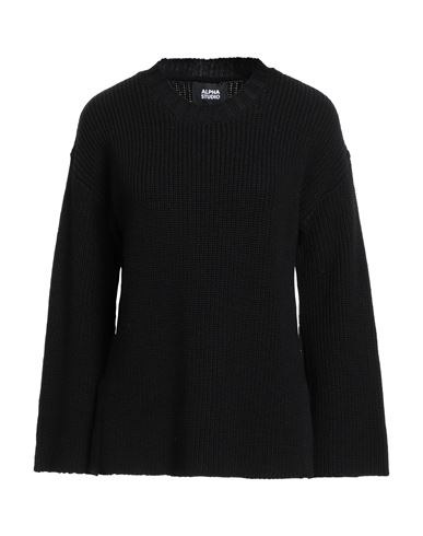 Alpha Studio Woman Sweater Black Size 10 Merino Wool