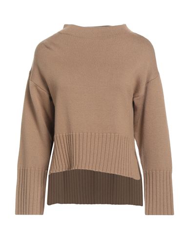 Alpha Studio Woman Turtleneck Camel Size 8 Merino Wool