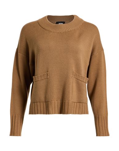 Alpha Studio Woman Sweater Camel Size 10 Merino Wool In Sand