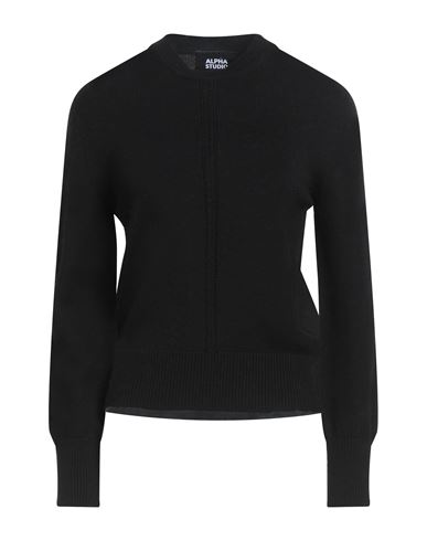 Alpha Studio Woman Sweater Black Size 12 Merino Wool