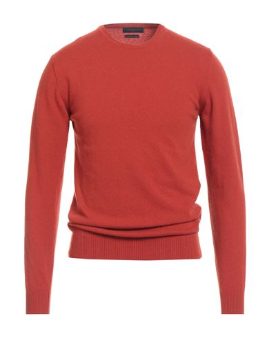 Daniele Fiesoli Man Sweater Rust Size M Merino Wool, Cashmere In Red