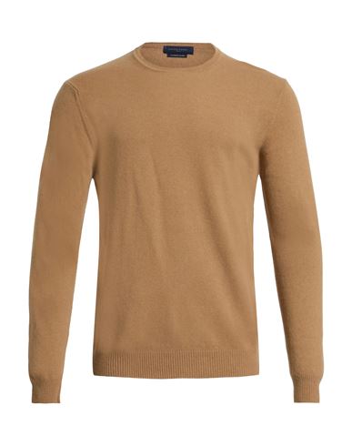 Daniele Fiesoli Man Sweater Sand Size Xl Merino Wool, Cashmere In Brown