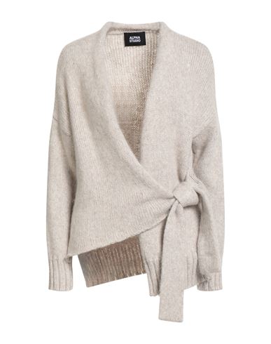 Alpha Studio Woman Cardigan Light Grey Size 12 Polyester, Alpaca Wool, Nylon, Wool