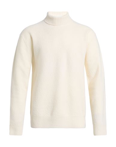 Jil Sander Man Turtleneck Ivory Size 38 Wool In White