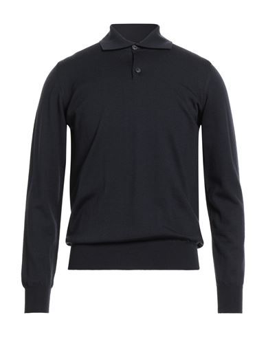 Alpha Studio Man Sweater Midnight Blue Size 50 Merino Wool In Black