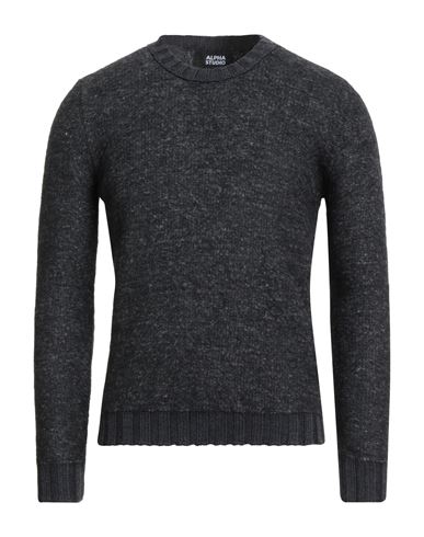Alpha Studio Man Sweater Charcoal Size 44 Alpaca Wool, Recycled Polyamide, Polyamide, Wool In Neutral