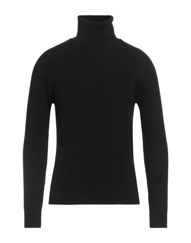 Alpha Studio Man Turtleneck Black Size 42 Merino Wool In Black