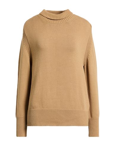 Alpha Studio Woman Turtleneck Camel Size 8 Cotton, Polyamide In Brown
