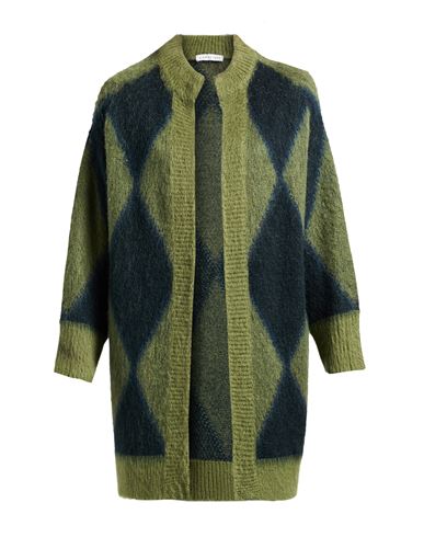 Caractere Caractère Woman Cardigan Military Green Size M Polyacrylic, Mohair Wool, Polyamide, Wool In Green