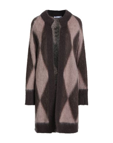 Caractere Caractère Woman Cardigan Dark Brown Size M Polyacrylic, Mohair Wool, Polyamide, Wool In Brown