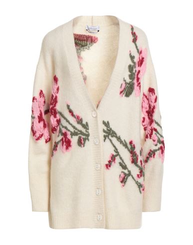 Blumarine Woman Cardigan Ivory Size 4 Textile Fibers, Alpaca Wool, Wool, Mohair Wool, Elastane