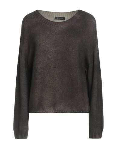 Aragona Woman Sweater Dark Brown Size 10 Merino Wool