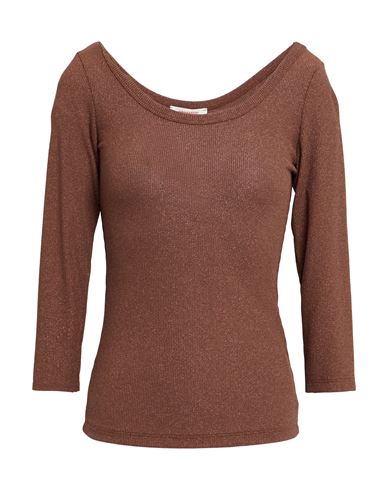 Kontatto Woman Sweater Brown Size Onesize Viscose, Polyester, Polyamide, Elastane In Brown