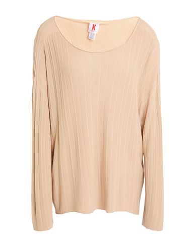 Kontatto Woman Sweater Beige Size Onesize Viscose, Polyester In Nude