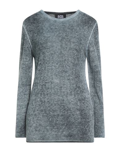 Alpha Studio Woman Sweater Charcoal Size 8 Baby Alpaca Wool, Recycled Polyamide, Polyamide