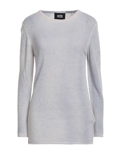 Alpha Studio Woman Sweater Sky Blue Size 8 Baby Alpaca Wool, Recycled Polyamide, Polyamide