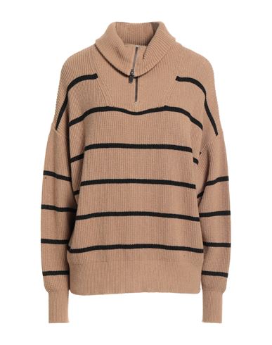 8pm Woman Turtleneck Camel Size L Viscose, Polyamide, Ecological Wool, Cashmere In Brown