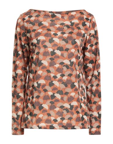 Diana Gallesi Woman Sweater Rust Size 10 Polyester, Metallic Fiber, Polyamide, Elastane In Red