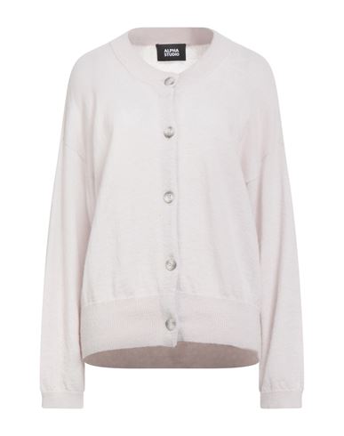 Alpha Studio Woman Cardigan Light Grey Size 12 Baby Alpaca Wool, Recycled Polyamide, Polyamide In Neutral
