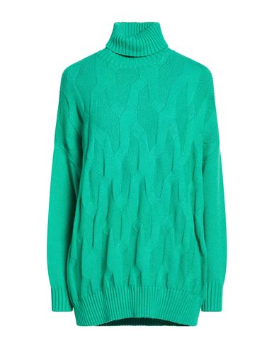 Diana Gallesi Woman Turtleneck Emerald Green Size Xl Viscose, Polyester, Polyamide In Green