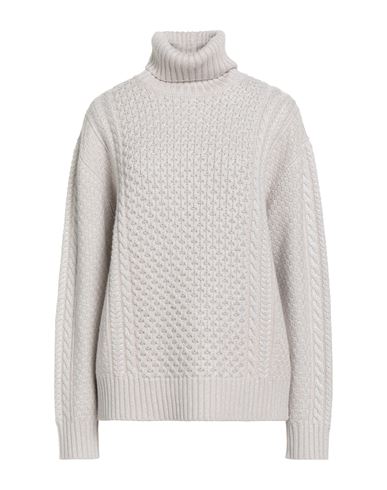 Alberta Ferretti Woman Turtleneck Taupe Size 10 Virgin Wool, Viscose, Silk, Polyester, Cashmere In Gray