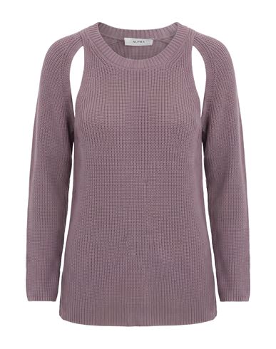 Alpha Studio Woman Sweater Purple Size 6 Cotton, Polyamide