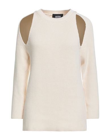 Alpha Studio Woman Sweater Ivory Size 10 Cotton, Polyamide In Neutral