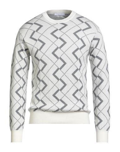 Cruciani Man Sweater Cream Size 42 Wool In White