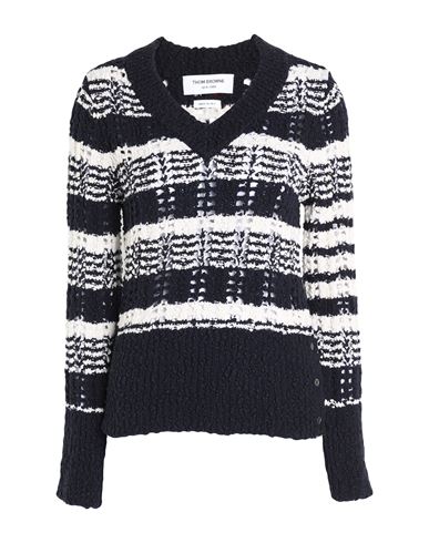 Thom Browne Woman Sweater Navy Size 8 Cotton, Wool, Polyamide