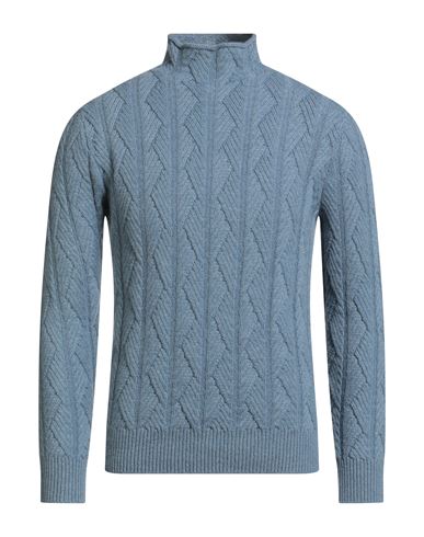 Malo Man Turtleneck Slate Blue Size 38 Cashmere In Blue