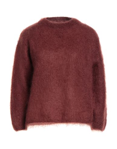 Ottod'ame Woman Sweater Rust Size 8 Mohair Wool, Polyamide, Elastane