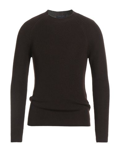 Daniele Fiesoli Man Sweater Dark Brown Size S Merino Wool, Acrylic In Black