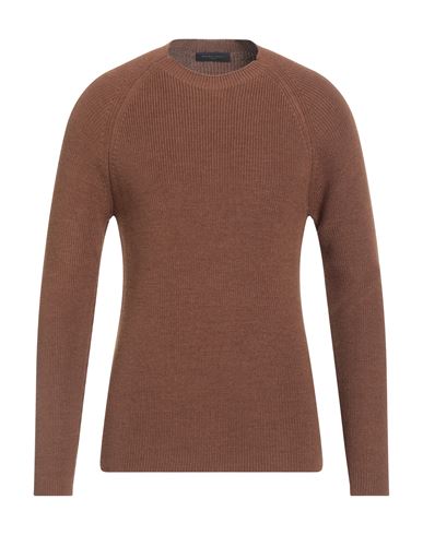 Daniele Fiesoli Man Sweater Brown Size L Merino Wool, Acrylic In Brown