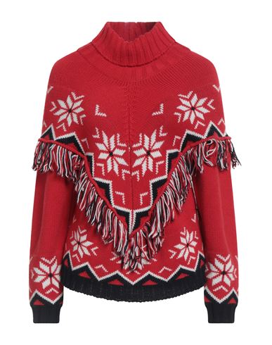 Vicolo Woman Turtleneck Red Size Onesize Wool, Acrylic