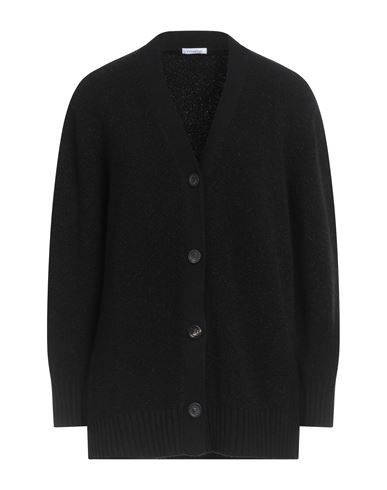 Malo Woman Cardigan Black Size 10 Cashmere, Polyamide In Black