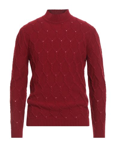 Daniele Fiesoli Man Sweater Brick Size L Merino Wool, Recycled Cashmere In Red