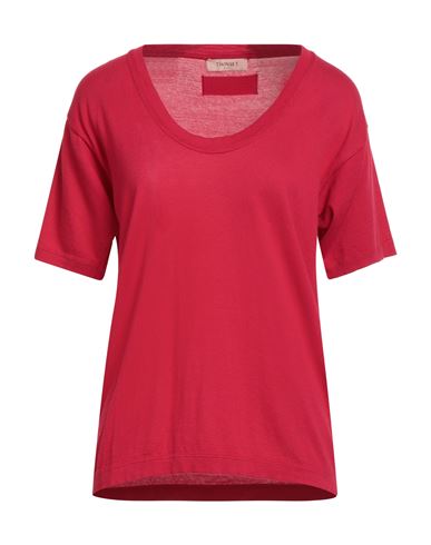 Twinset Woman Sweater Red Size Xs Cotton In Red