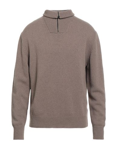 Daniele Fiesoli Man Turtleneck Light Brown Size L Merino Wool, Polyamide In Brown
