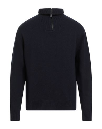 Daniele Fiesoli Man Turtleneck Navy Size L Merino Wool, Polyamide In Black