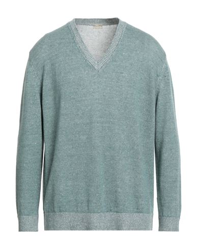 Massimo Alba Man Sweater Sage Green Size L Linen, Cashmere In Green