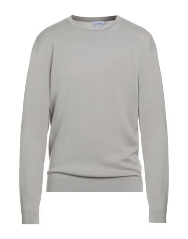 Calvin Klein Man Sweater Light Grey Size Xxl Wool In Gray