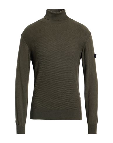 Peuterey Man Turtleneck Military Green Size M Cotton, Wool In Green