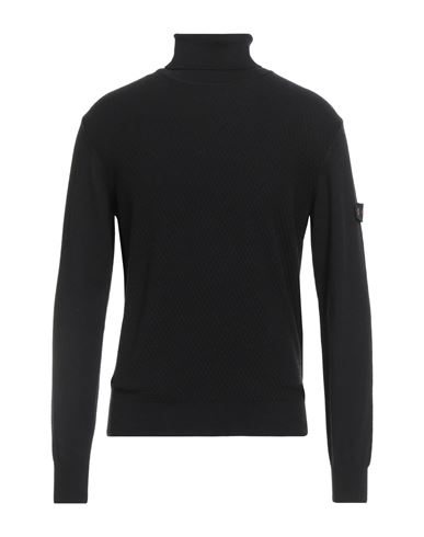 Peuterey Man Turtleneck Midnight Blue Size Xxl Cotton, Wool In Black