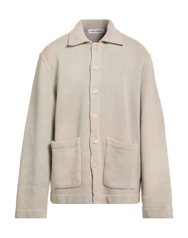 Our Legacy Man Cardigan Light Green Size 40 Cotton In Neutral