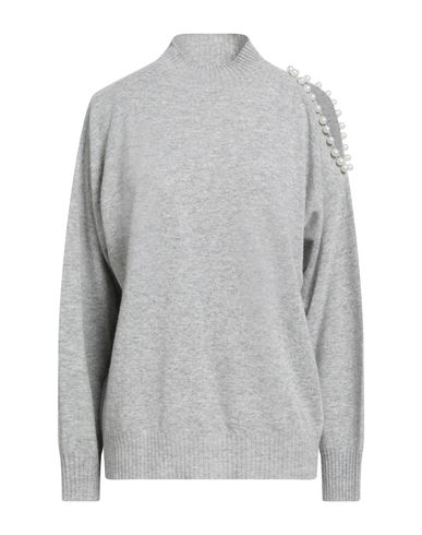 Kontatto Woman Turtleneck Light Grey Size Onesize Polyamide, Wool, Viscose, Cashmere In Multi
